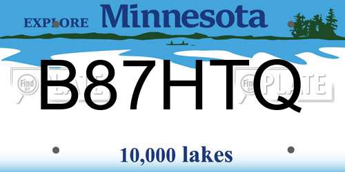 B87HTQ Minnesota License Plate