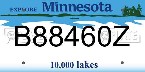 B88460Z Minnesota License Plate