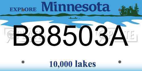 B88503A Minnesota License Plate