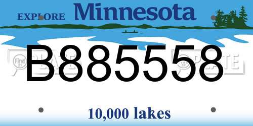 B885558 Minnesota License Plate