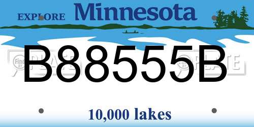 B88555B Minnesota License Plate