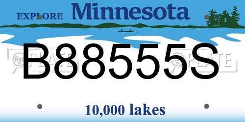 B88555S Minnesota License Plate
