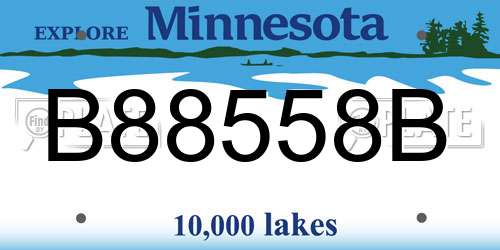 B88558B Minnesota License Plate