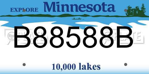 B88588B Minnesota License Plate