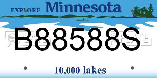 B88588S Minnesota License Plate