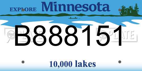 B888151 Minnesota License Plate