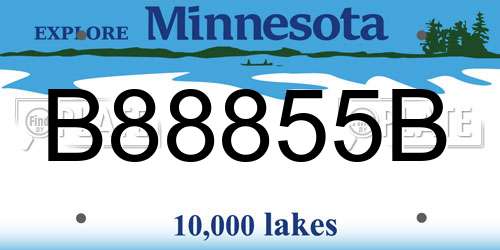 B88855B Minnesota License Plate