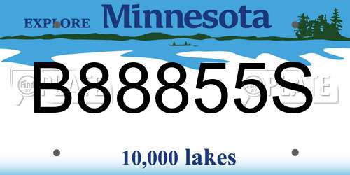 B88855S Minnesota License Plate
