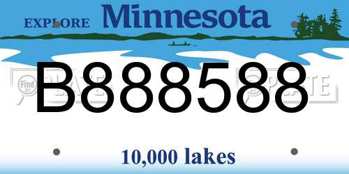 B888588 Minnesota License Plate