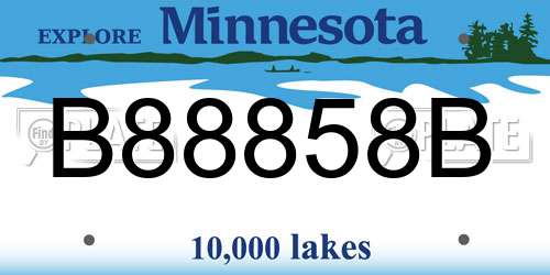 B88858B Minnesota License Plate