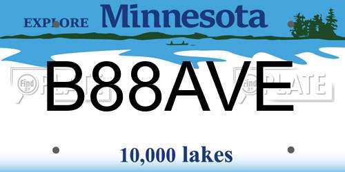 B88AVE Minnesota License Plate