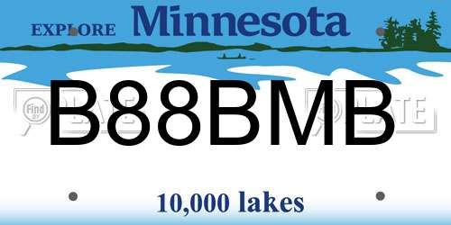 B88BMB Minnesota License Plate