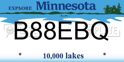 B88EBQ Minnesota License Plate