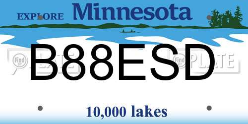 B88ESD Minnesota License Plate