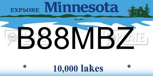 B88MBZ Minnesota License Plate