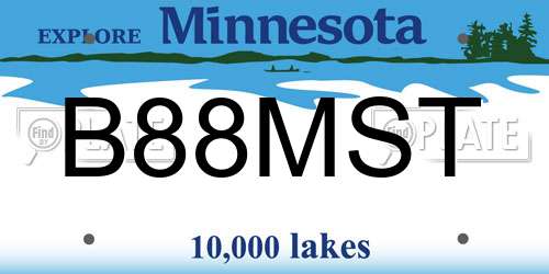 B88MST Minnesota License Plate