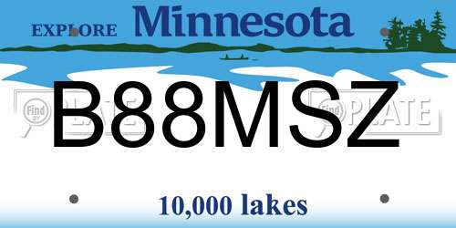 B88MSZ Minnesota License Plate