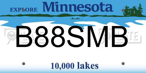 B88SMB Minnesota License Plate
