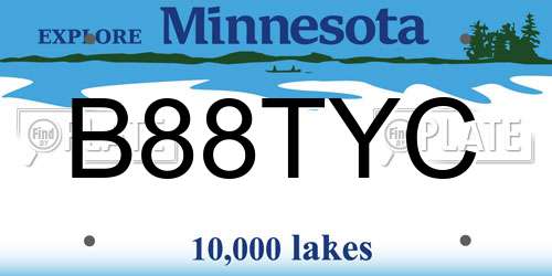 B88TYC Minnesota License Plate