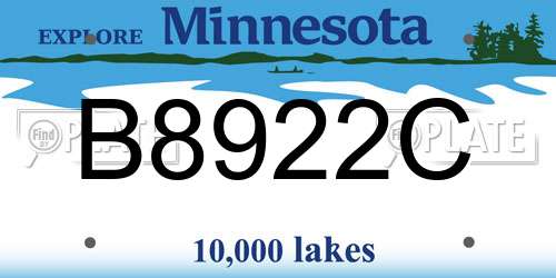 B8922C Minnesota License Plate