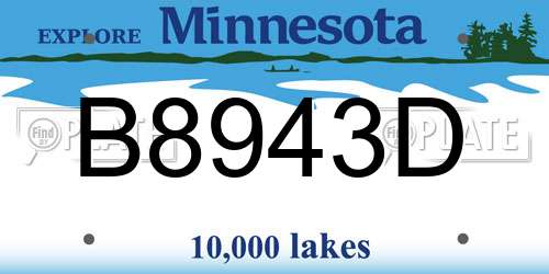 B8943D Minnesota License Plate