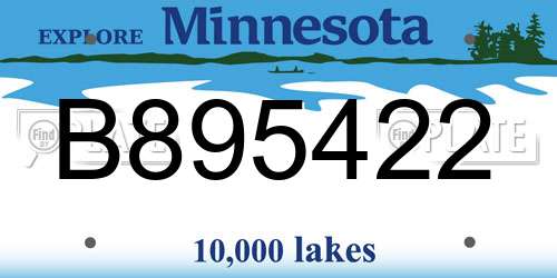 B895422 Minnesota License Plate