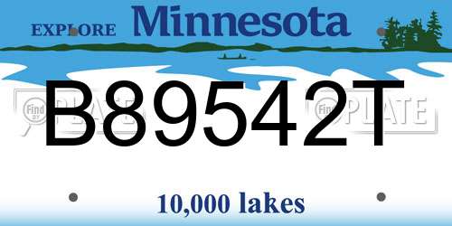 B89542T Minnesota License Plate