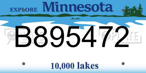 B895472 Minnesota License Plate