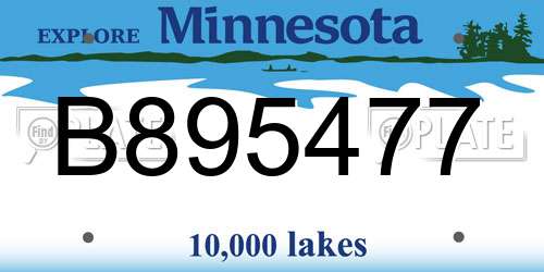 B895477 Minnesota License Plate