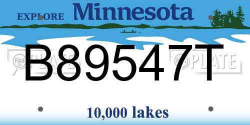 B89547T Minnesota License Plate