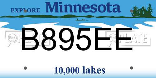B895EE Minnesota License Plate