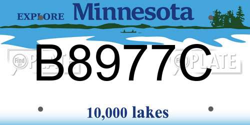 B8977C Minnesota License Plate