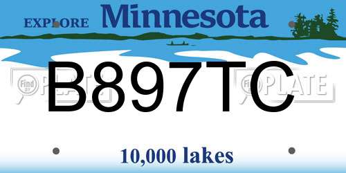 B897TC Minnesota License Plate