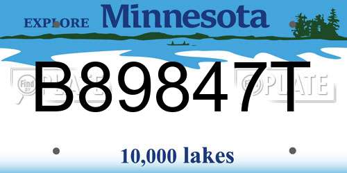 B89847T Minnesota License Plate