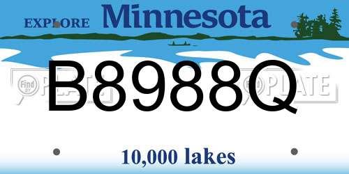 B8988Q Minnesota License Plate