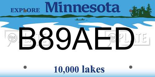 B89AED Minnesota License Plate