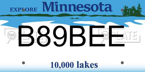 B89BEE Minnesota License Plate