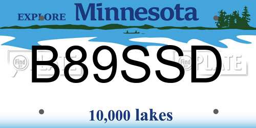 B89SSD Minnesota License Plate