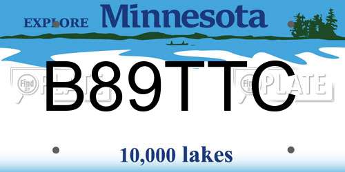 B89TTC Minnesota License Plate