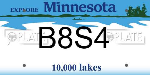 B8S4 Minnesota License Plate