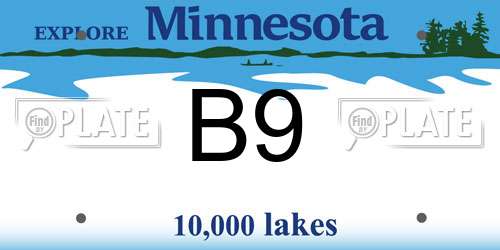 B9 Minnesota License Plate