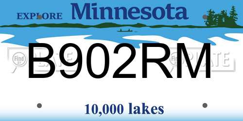 B902RM Minnesota License Plate