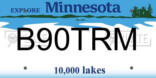 B90TRM Minnesota License Plate