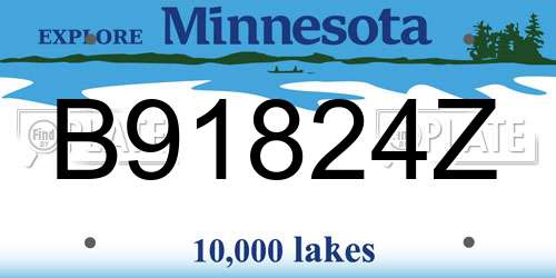 B91824Z Minnesota License Plate