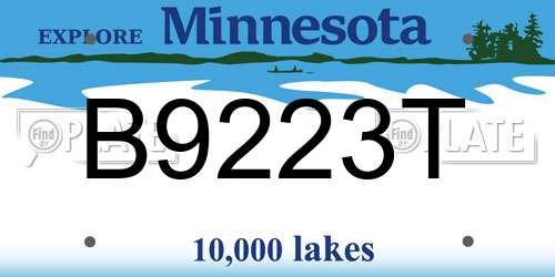 B9223T Minnesota License Plate