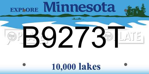 B9273T Minnesota License Plate