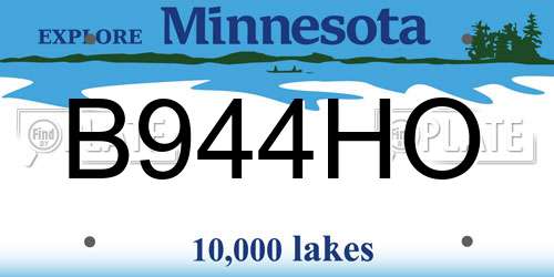 B944HO Minnesota License Plate
