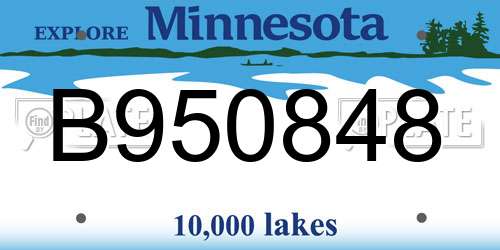 B950848 Minnesota License Plate