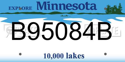 B95084B Minnesota License Plate