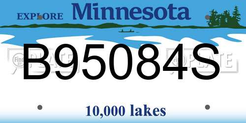 B95084S Minnesota License Plate